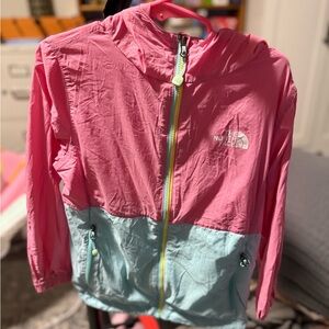 The North Face Pink and Blue Super Lightweight Hooded Cyclone Jacket